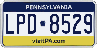 PA license plate LPD8529
