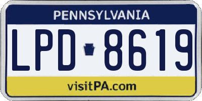 PA license plate LPD8619