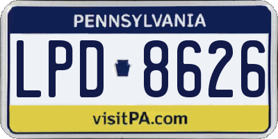 PA license plate LPD8626