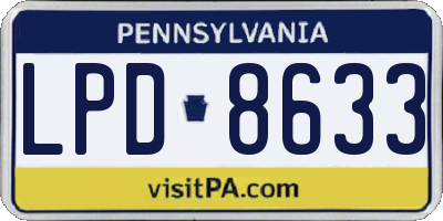 PA license plate LPD8633