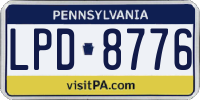 PA license plate LPD8776