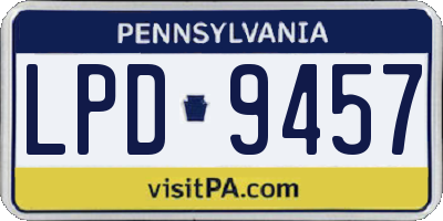 PA license plate LPD9457