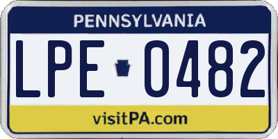PA license plate LPE0482
