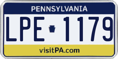 PA license plate LPE1179
