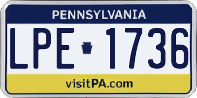 PA license plate LPE1736