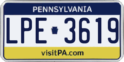 PA license plate LPE3619
