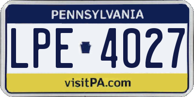 PA license plate LPE4027