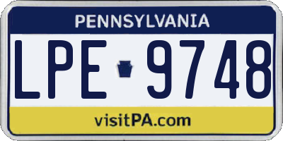 PA license plate LPE9748