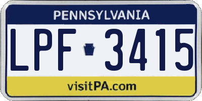 PA license plate LPF3415