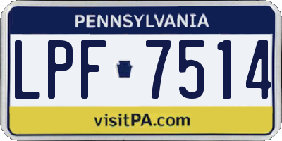 PA license plate LPF7514