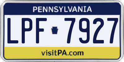PA license plate LPF7927