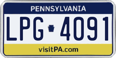 PA license plate LPG4091