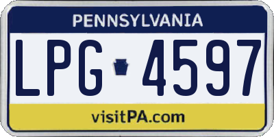 PA license plate LPG4597