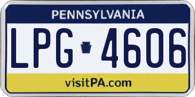 PA license plate LPG4606