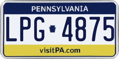 PA license plate LPG4875