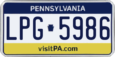 PA license plate LPG5986