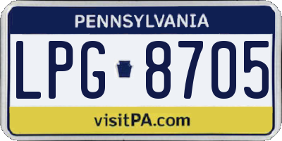 PA license plate LPG8705