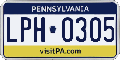 PA license plate LPH0305