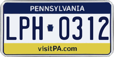 PA license plate LPH0312