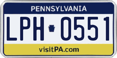 PA license plate LPH0551