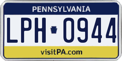 PA license plate LPH0944