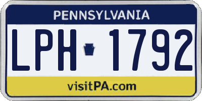 PA license plate LPH1792