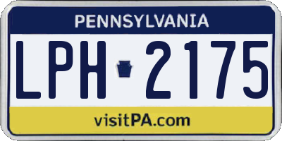 PA license plate LPH2175