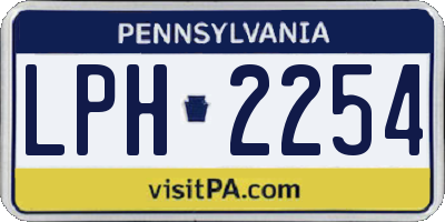PA license plate LPH2254