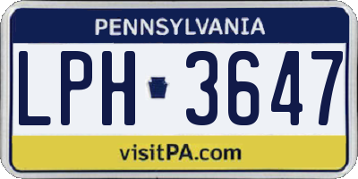 PA license plate LPH3647