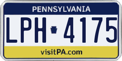 PA license plate LPH4175