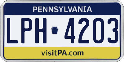 PA license plate LPH4203
