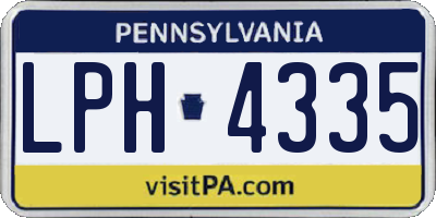 PA license plate LPH4335