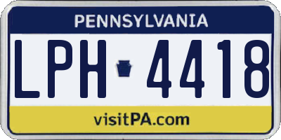 PA license plate LPH4418