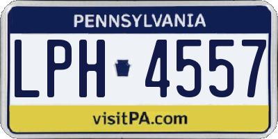 PA license plate LPH4557