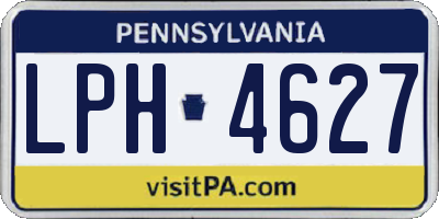 PA license plate LPH4627