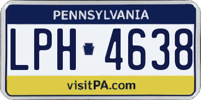 PA license plate LPH4638