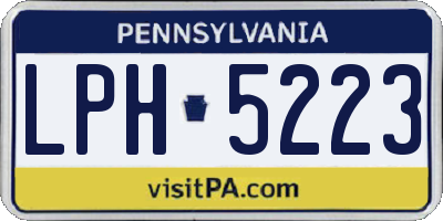PA license plate LPH5223