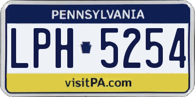 PA license plate LPH5254