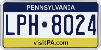 PA license plate LPH8024