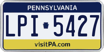 PA license plate LPI5427