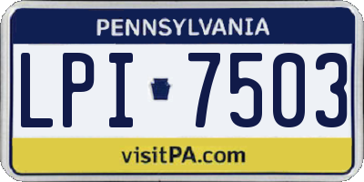 PA license plate LPI7503