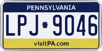 PA license plate LPJ9046