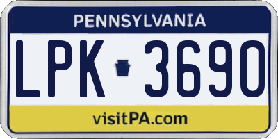 PA license plate LPK3690