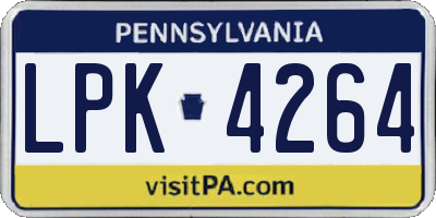 PA license plate LPK4264
