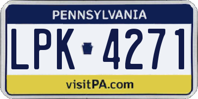 PA license plate LPK4271