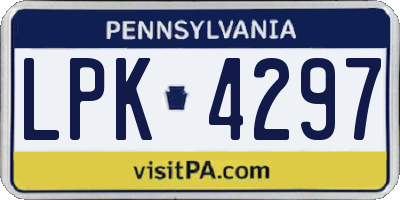 PA license plate LPK4297