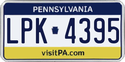 PA license plate LPK4395