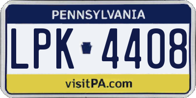 PA license plate LPK4408