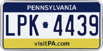 PA license plate LPK4439