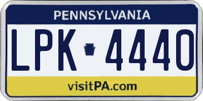 PA license plate LPK4440